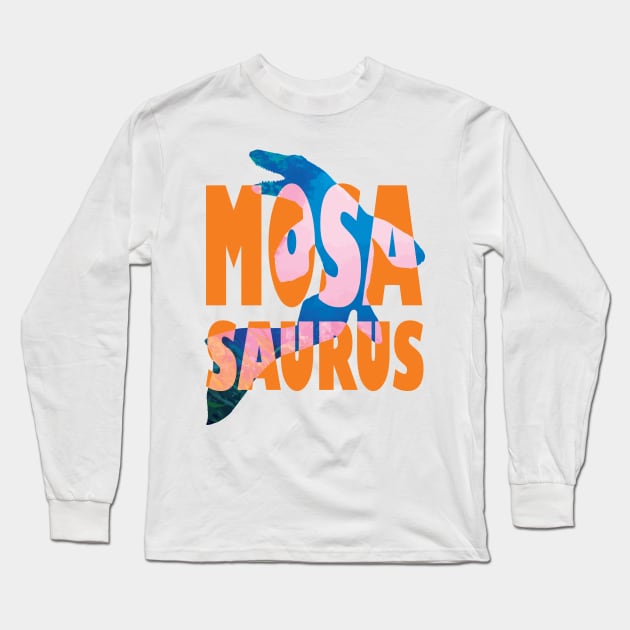 Mosasaurus Silhouette Long Sleeve T-Shirt by March90